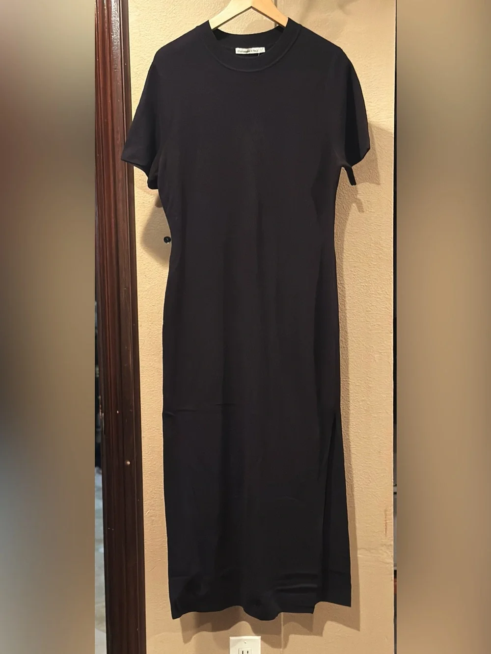 Abercrombie & Fitch short sleeve Maxi Dress in Black XLP